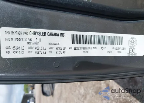 2011 Dodge Charger z USA, uszkodzony, nr VIN 2B3CL3CG9BH516310